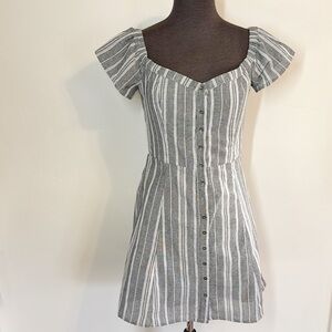 Heartloom Linen & Cotton Striped Mini Dress